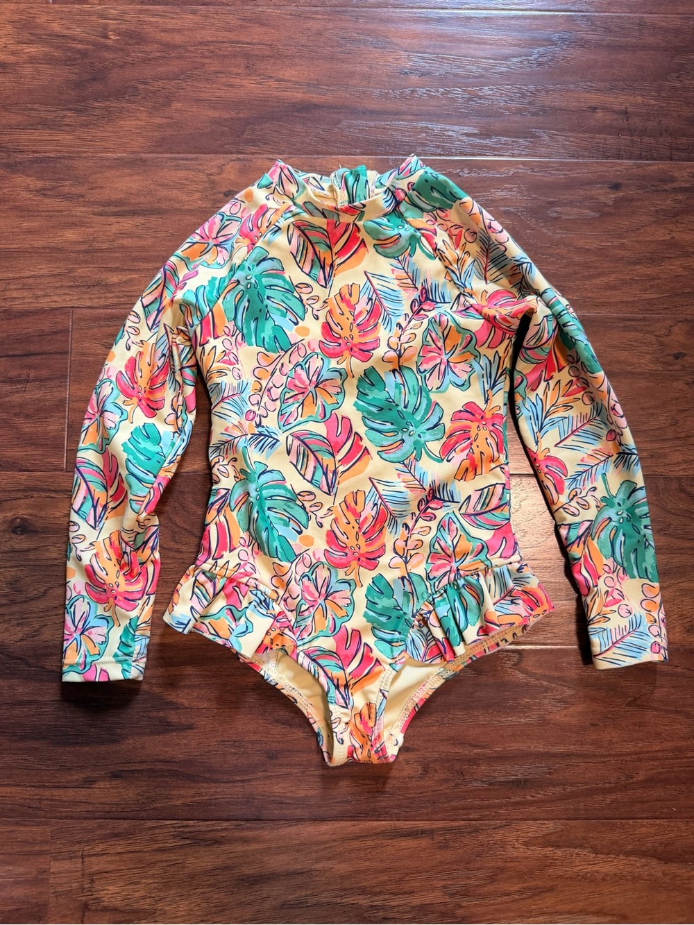 Toddler Swimwear Rash Guard - Yellow Base with Multicolor Print